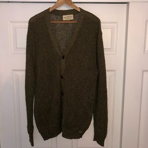 Denim&Supply Linen Knit Cardigan, Olive Green XL